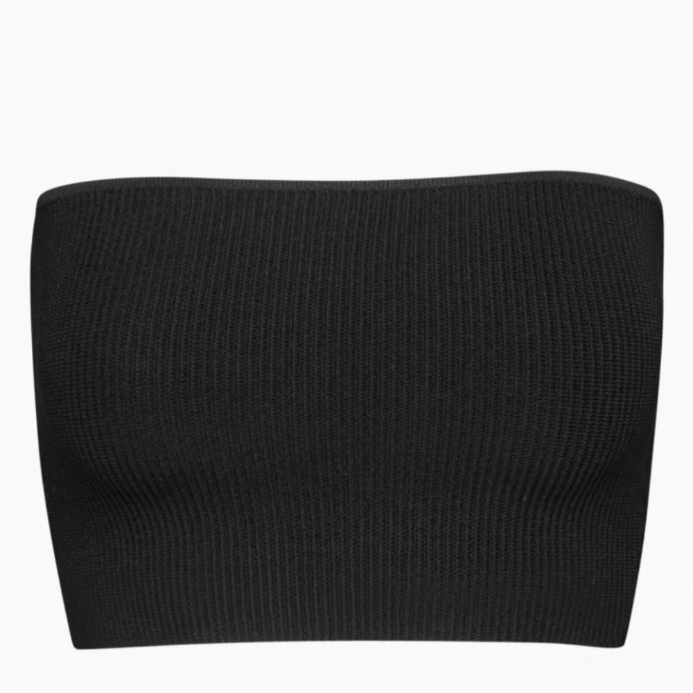Aritzia Babaton Sculpt Knit Cropped Tube Top in Black